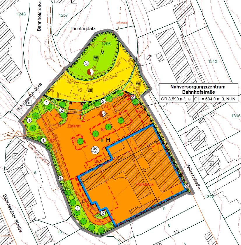 Vorhabenbezogener Bebauungsplan Nahversorgungszentrum Bahnhofstra E